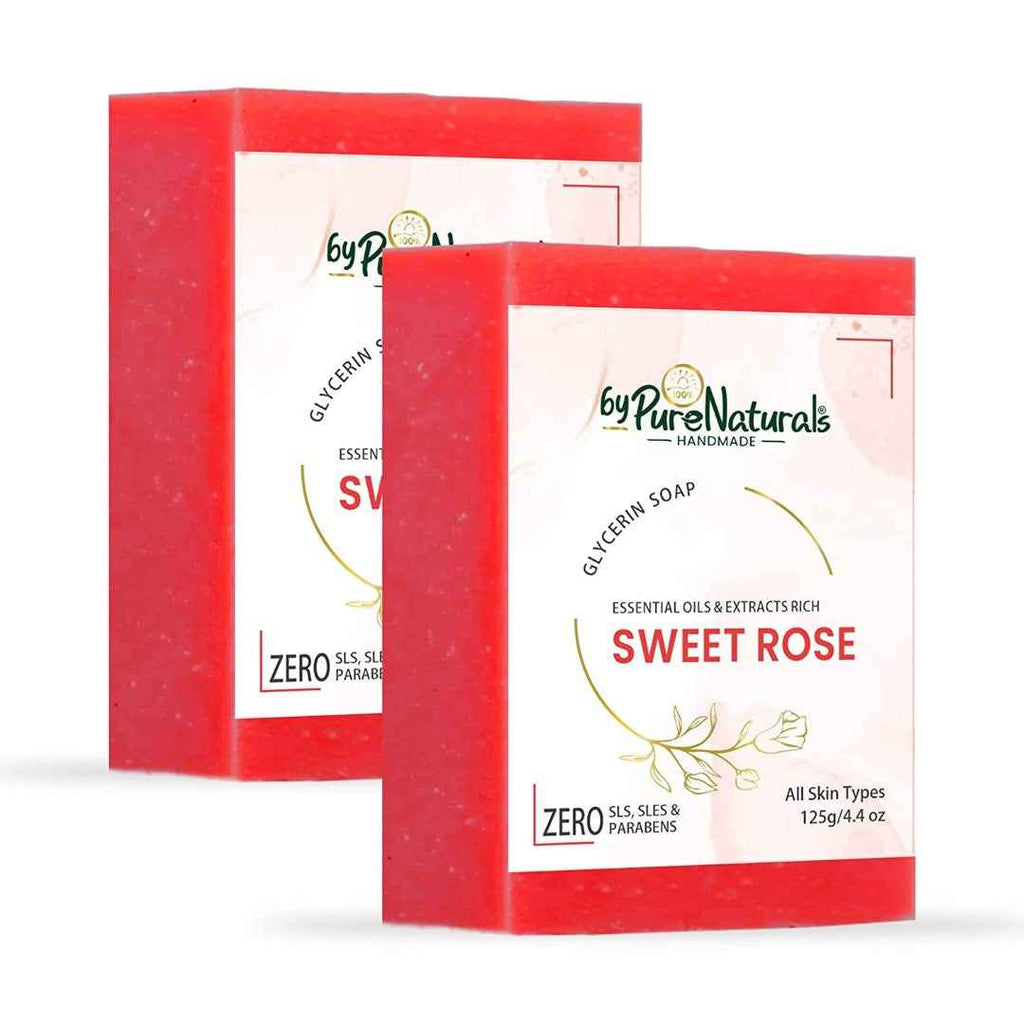 byPureNaturals SLS & Paraben Free Sweet Rose Soap- 125gm