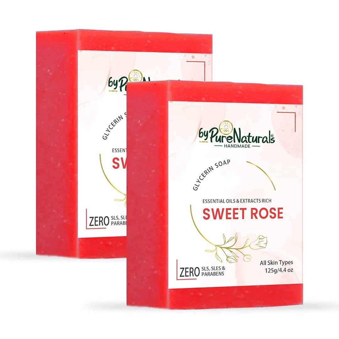 byPureNaturals SLS & Paraben Free Sweet Rose Soap- 125gm
