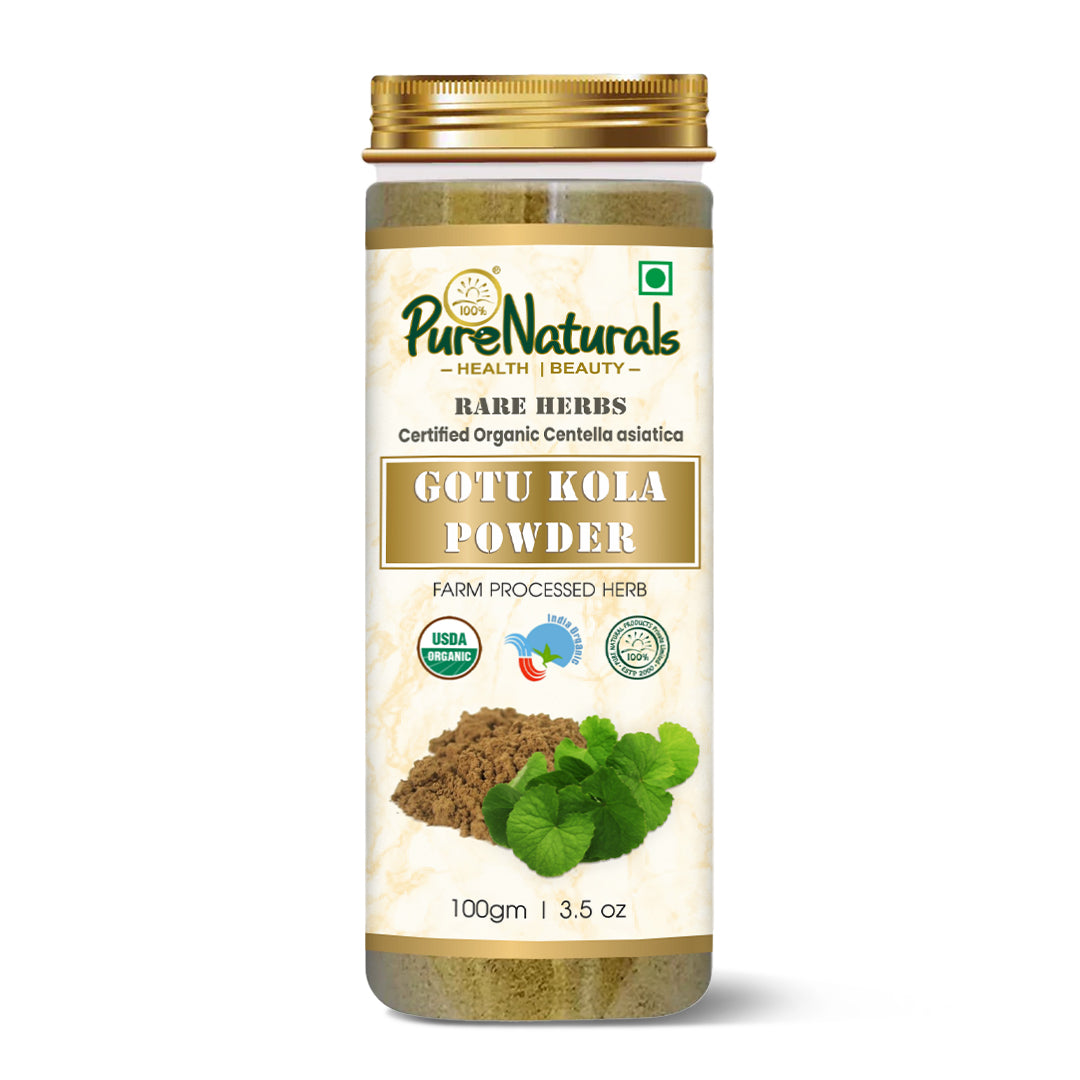 100% Organic Gotu Kola Powder for Hair & Skin - 100 Gm