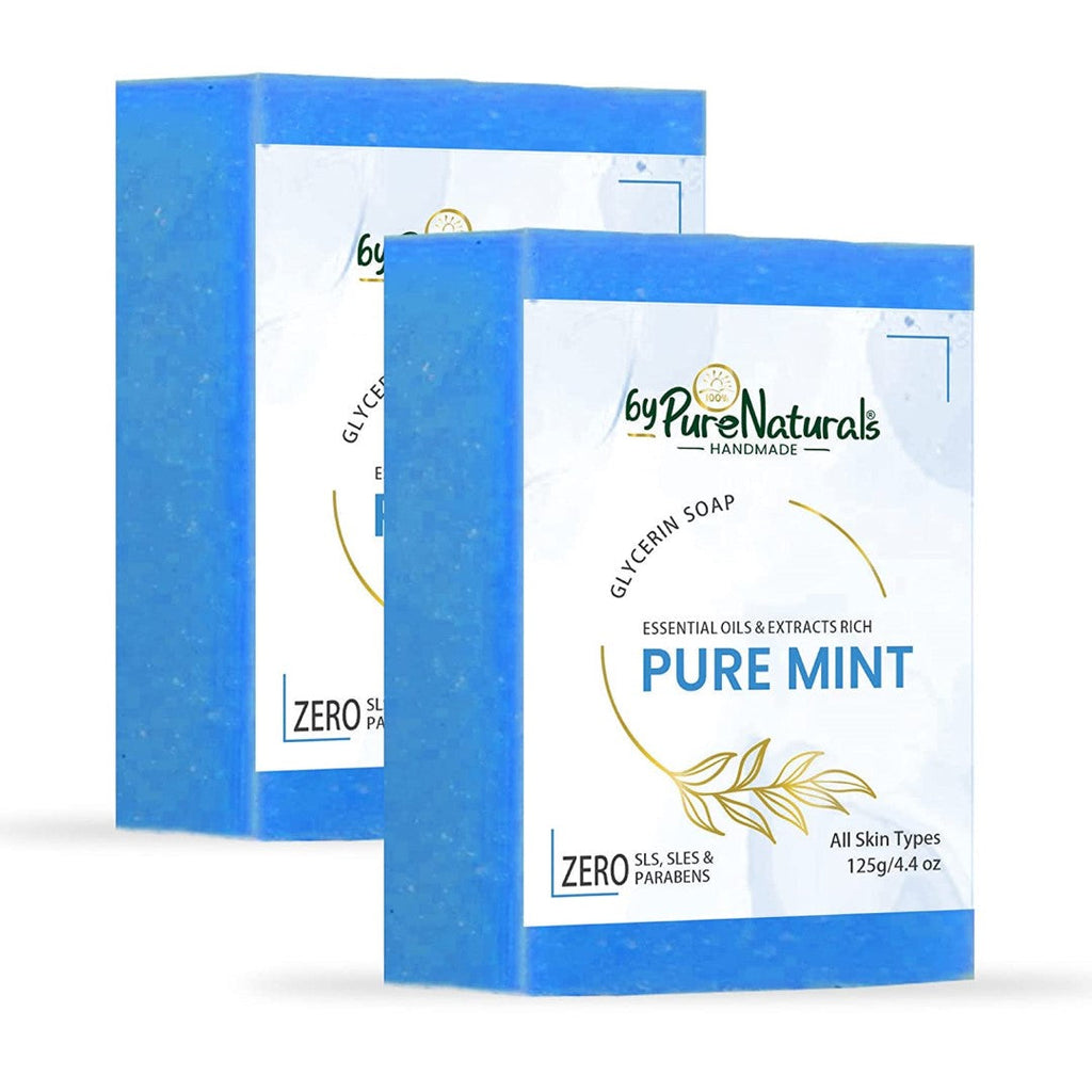 byPureNaturals SLS & Paraben Free Mint Soap- 125gm - BuyPureNaturals