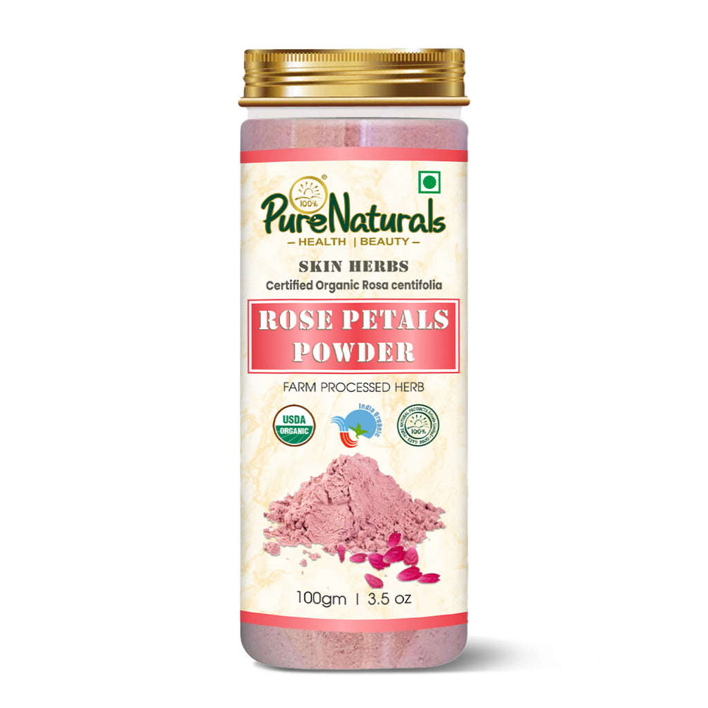 100% Organic Rose Petals Powder for Skin - 100 Gm