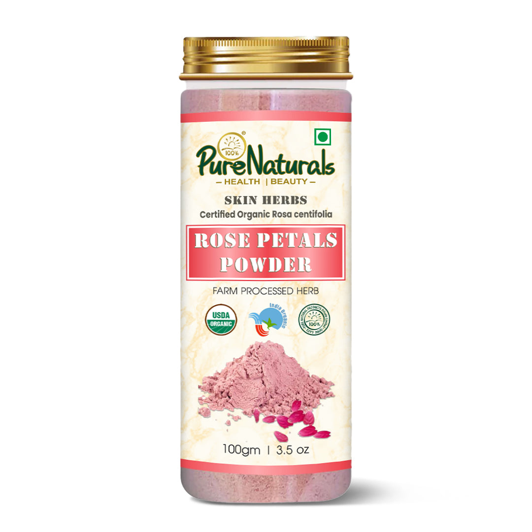 100% Organic Rose Petals Powder for Skin - 100 Gm