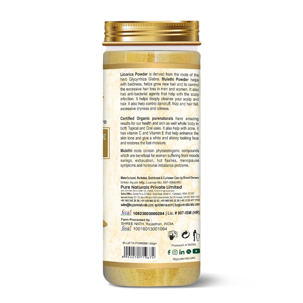 100% Organic Mulethi Powder- 125 Gm