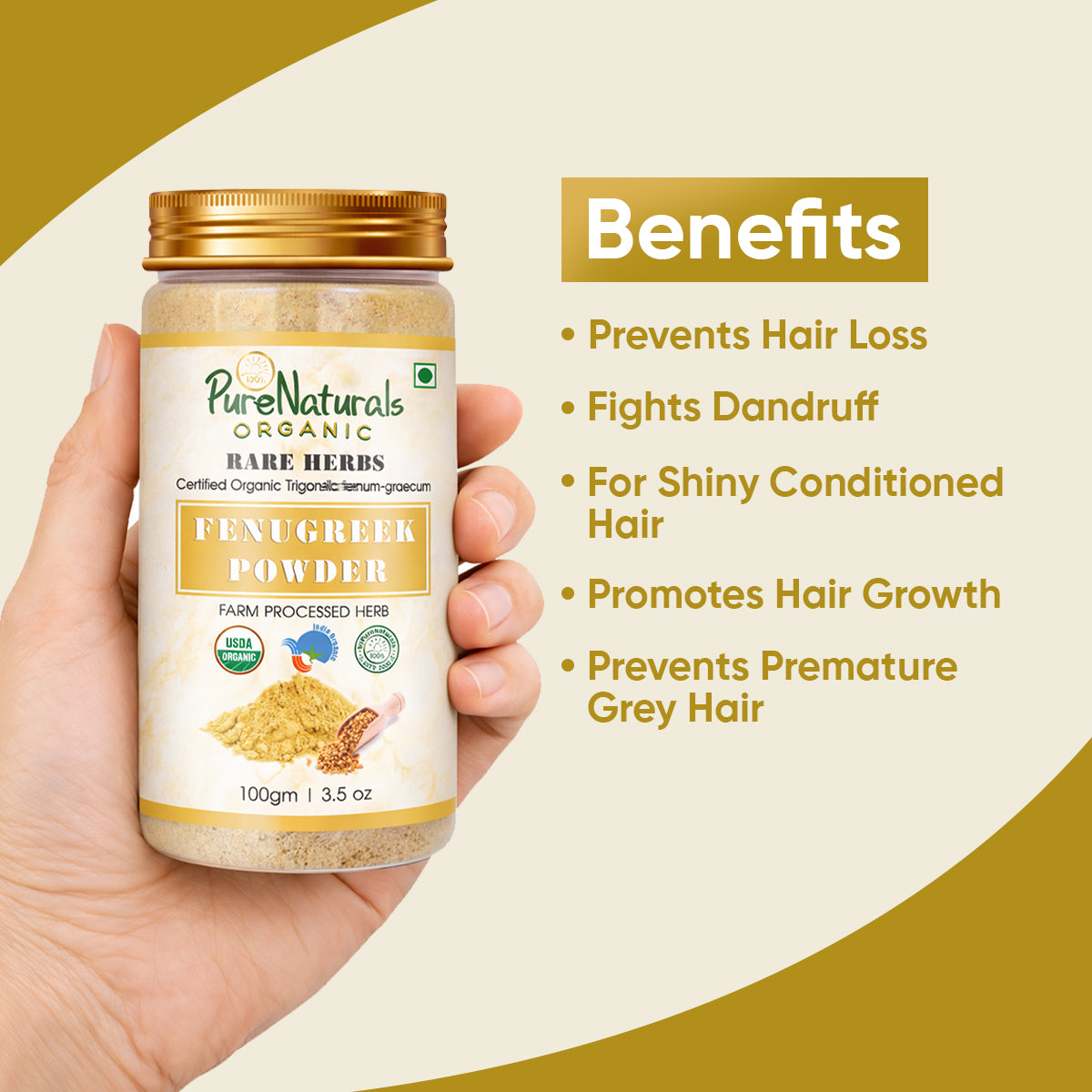 100% Organic Fenugreek Powder for Skin & Hair - 100 Gm