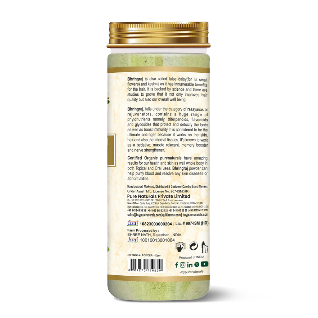 100% Organic Bhringraj Powder for Hair & Scalp - 100 Gm