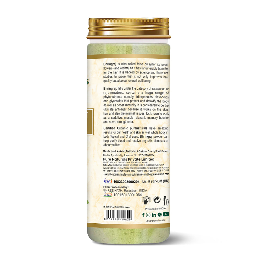 100% Organic Bhringraj Powder for Hair & Scalp - 100 Gm