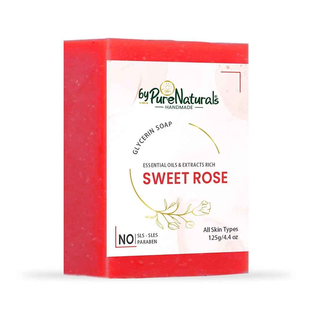 byPureNaturals SLS & Paraben Free Sweet Rose Soap- 125gm