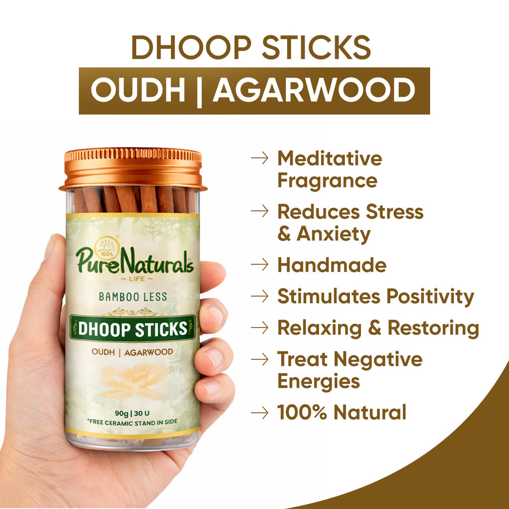 Bamboo Less Incense Agarwoud Oudh Dhoop Sticks- 30 Sticks Pack