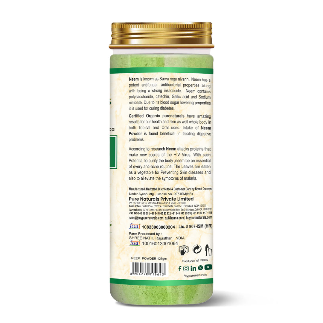 100% Organic Neem Powder for Hair & Skin - 125 Gm