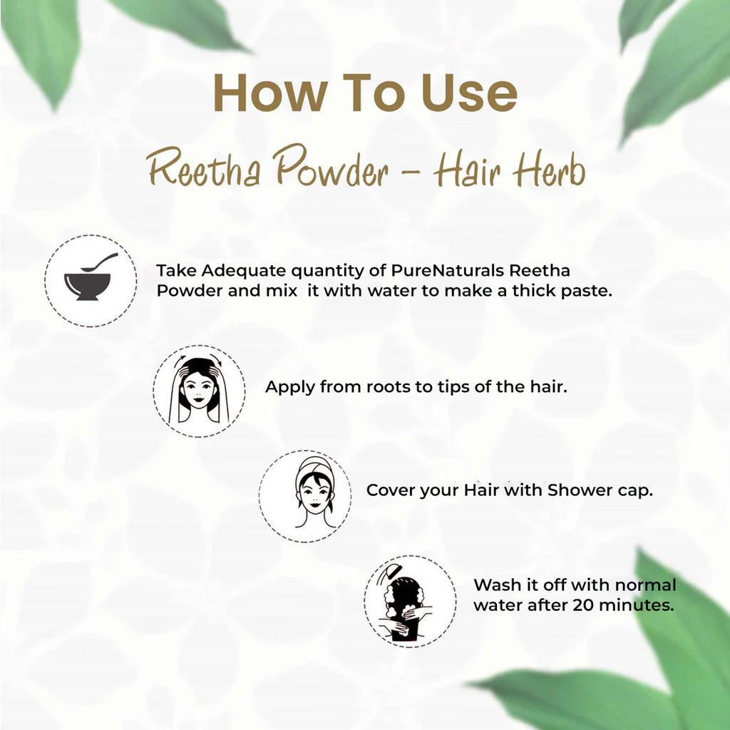 100% Organic Reetha Powder for Skin & Hair - 125 Gm