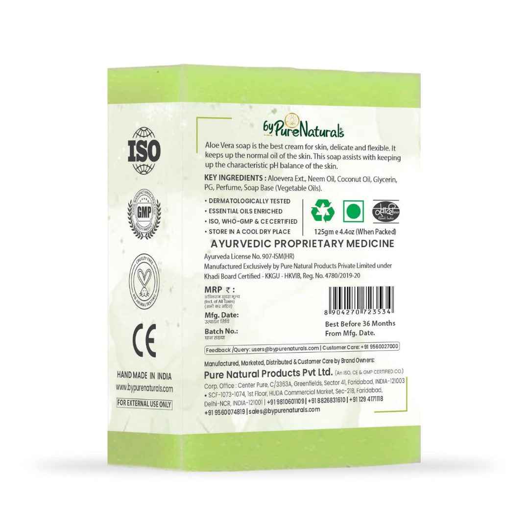 byPureNaturals SLS & Paraben Free Aloevera Soap- 125gm