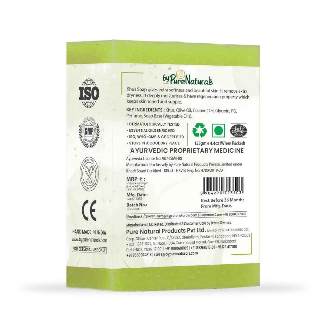 byPureNaturals SLS & Paraben Free Khus Soap- 125gm