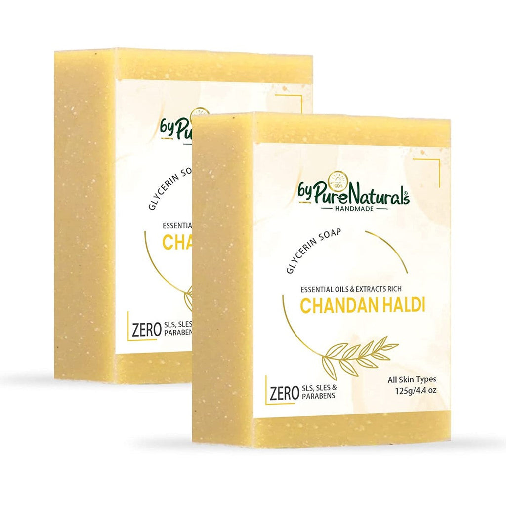 byPureNaturals SLS & Paraben Free Chandan Haldi Soap- 125gm - BuyPureNaturals