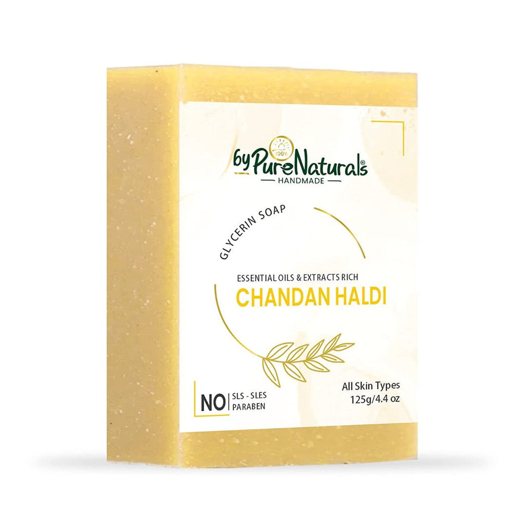 byPureNaturals SLS & Paraben Free Chandan Haldi Soap- 125gm - BuyPureNaturals