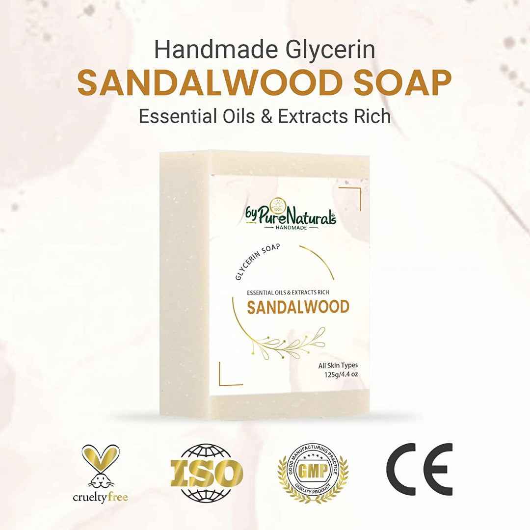 byPureNaturals SLS & Paraben Free Sandalwood Soap- 125gm