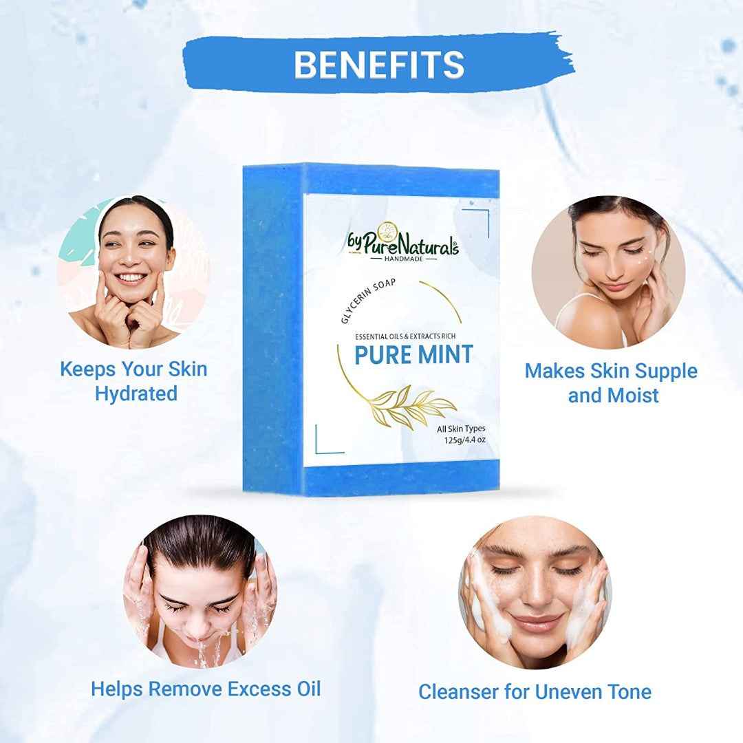 byPureNaturals SLS & Paraben Free Mint Soap- 125gm