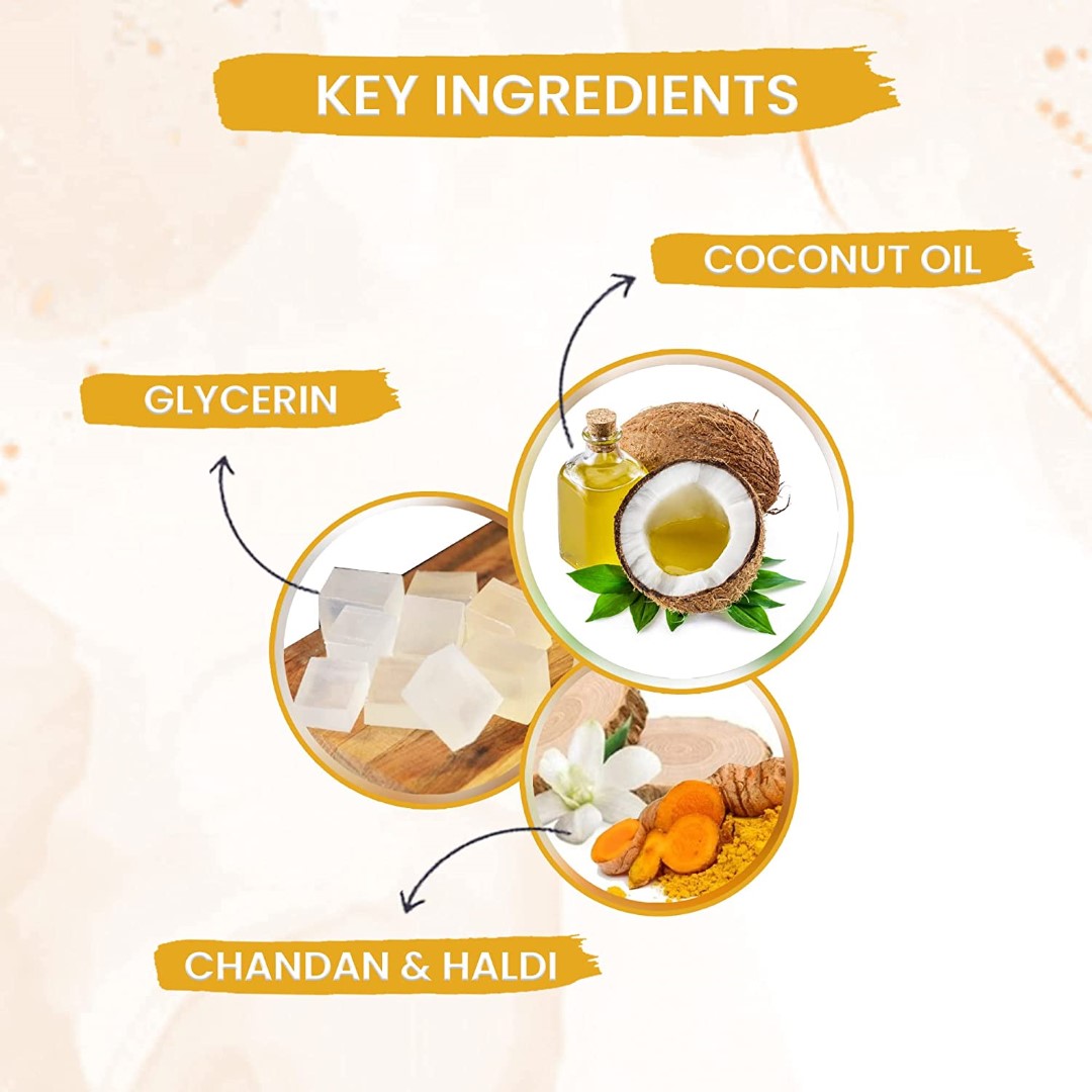 byPureNaturals SLS & Paraben Free Chandan Haldi Soap- 125gm - BuyPureNaturals