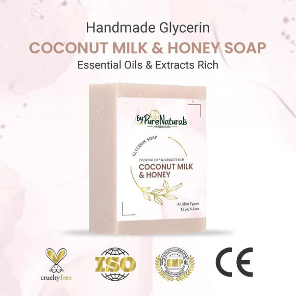 LS & Paraben Free Coconut Milk & Honey Soap- 125gm  Biopharma, Healing Food to Live Healthy Life - by MFarmacy.com