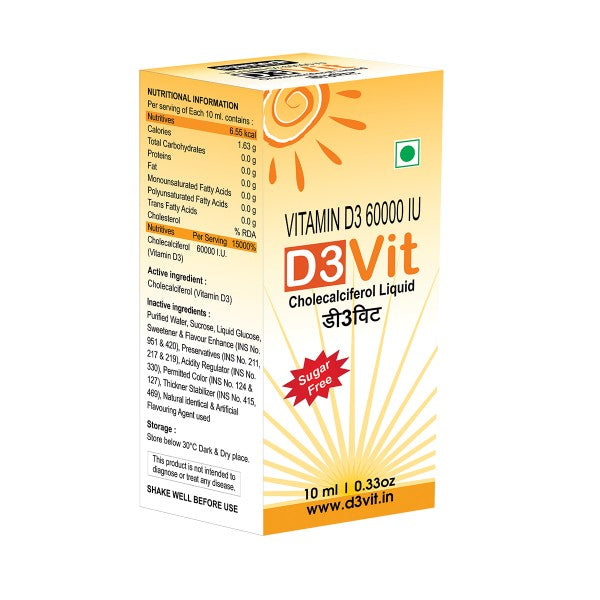 Vitamin D3 Liquid Suspension Supplement- 10ml- French Formulation- puremedi-D3VIT 