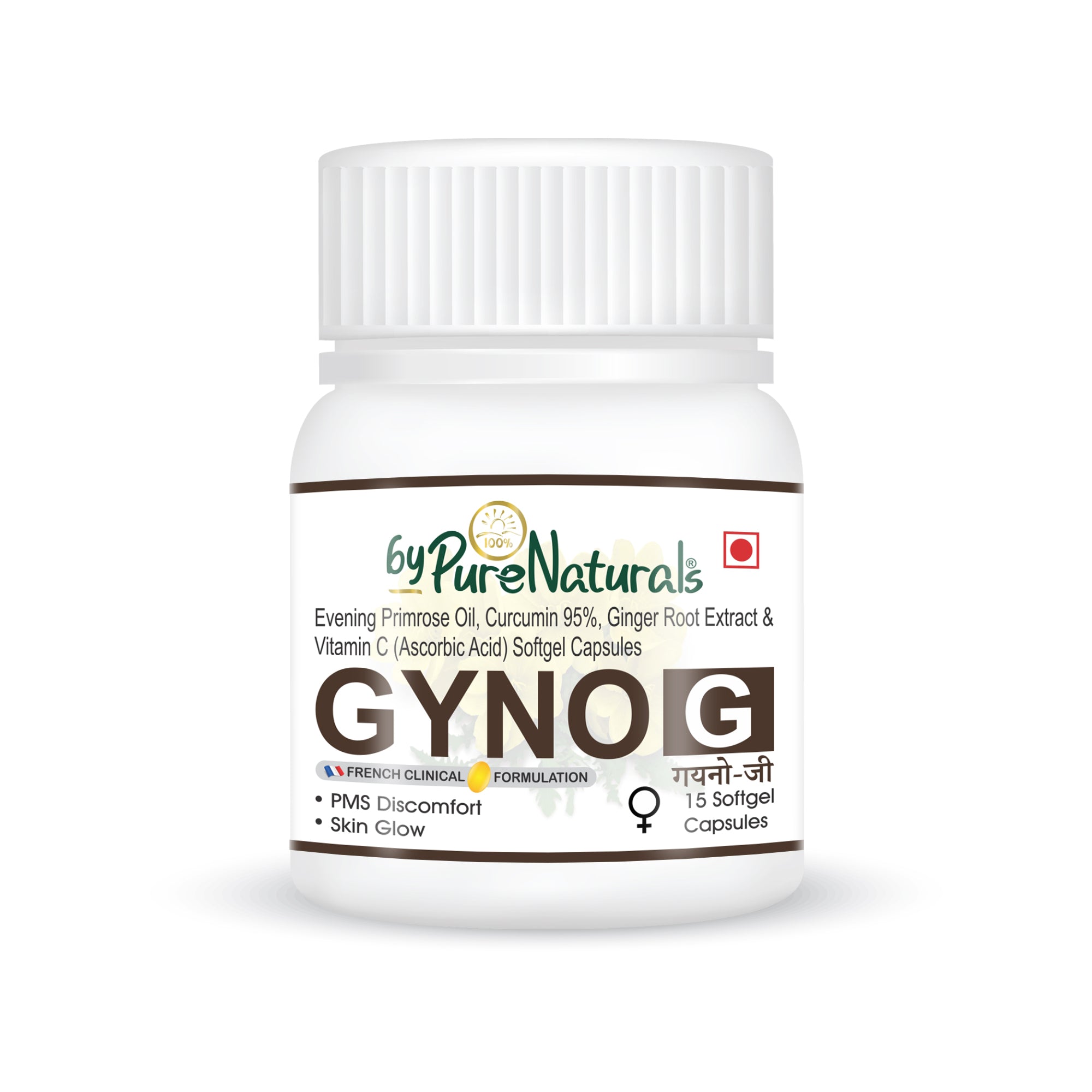 GYNO-G Evening Primrose Woman Health Supplement Soft Gel- KIN - 15 Caps Jar- French Formulation