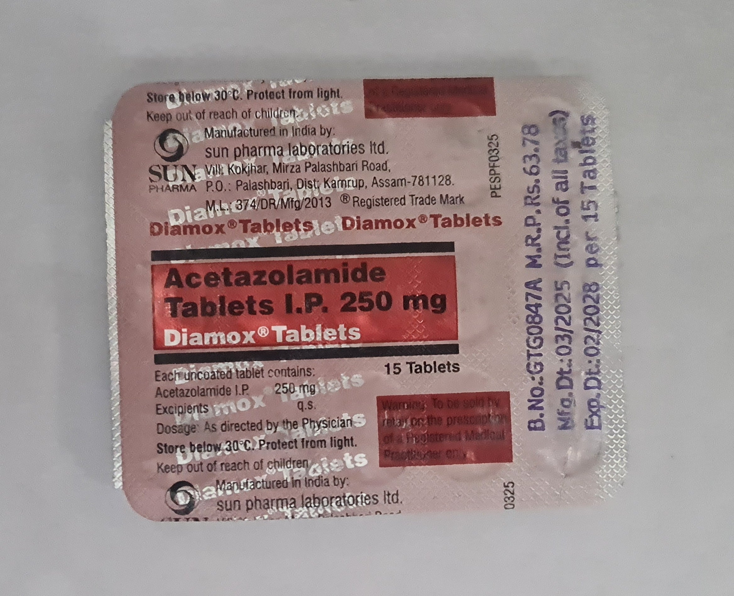 Acetelazolamide IP Tab 250mg (5T)
