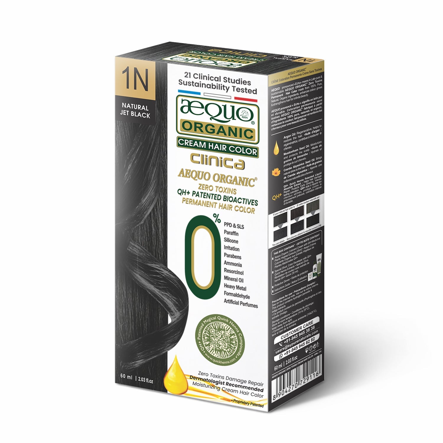 Aequo Organic Zero Toxins Cream Hair Color- 60ml