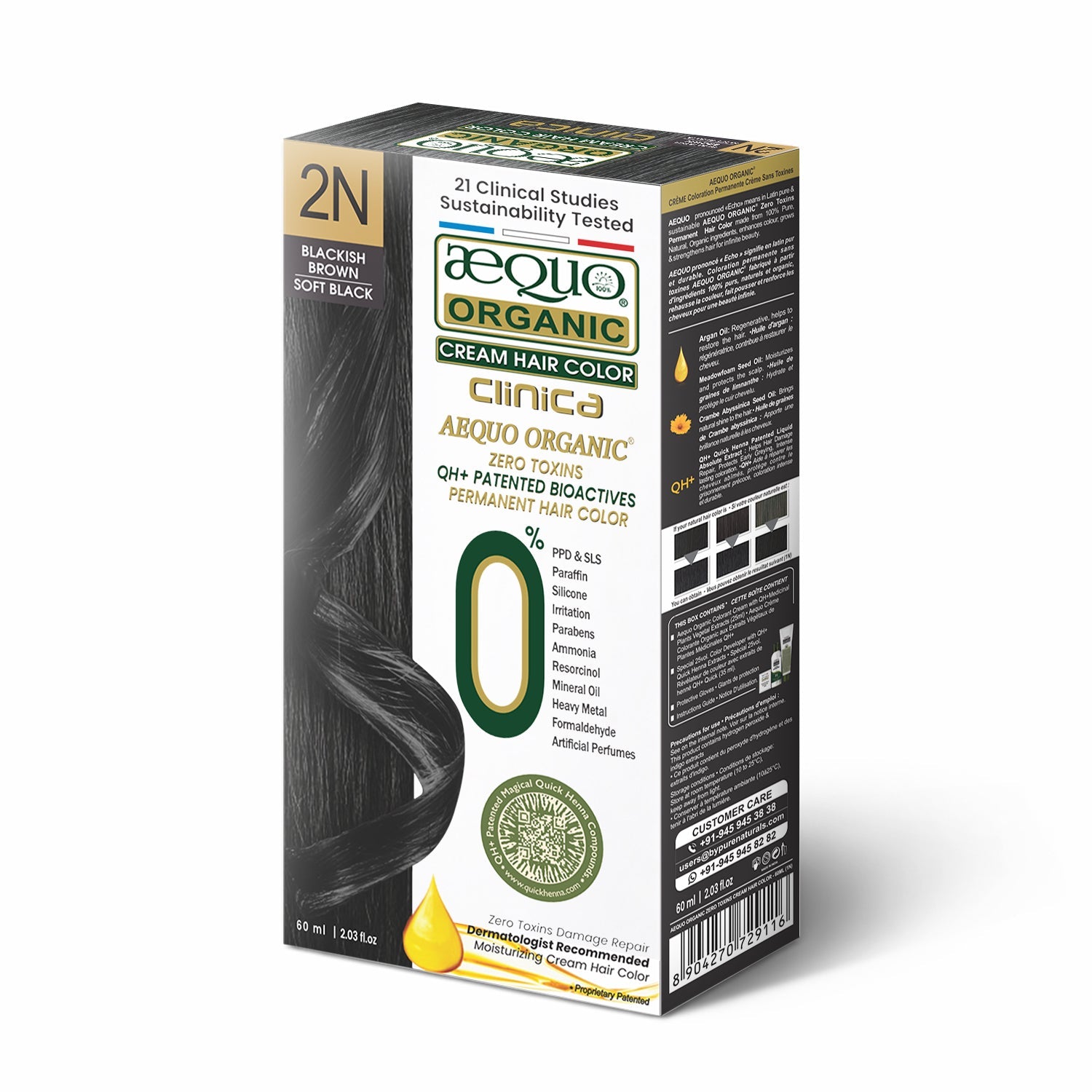 Aequo Organic Zero Toxins Cream Hair Color- 60ml