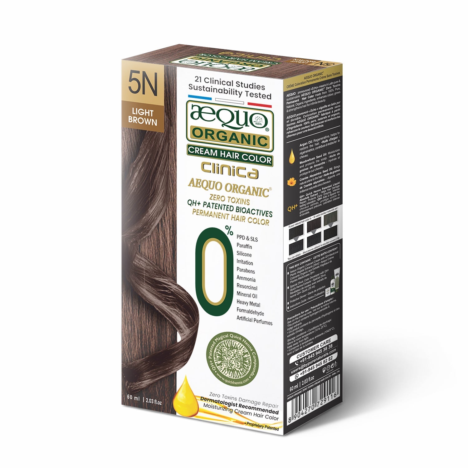 Aequo Organic Zero Toxins Cream Hair Color- 60ml
