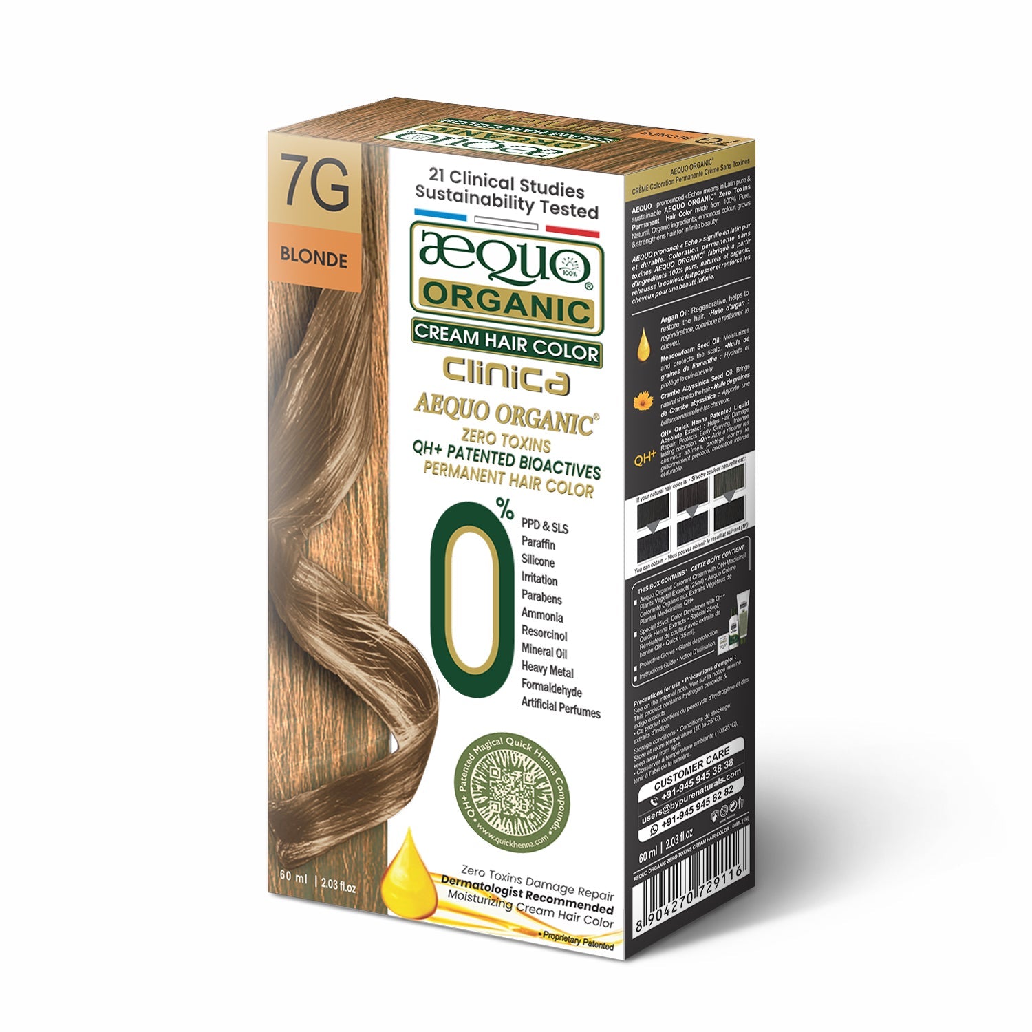 Aequo Organic Zero Toxins Cream Hair Color- 60ml