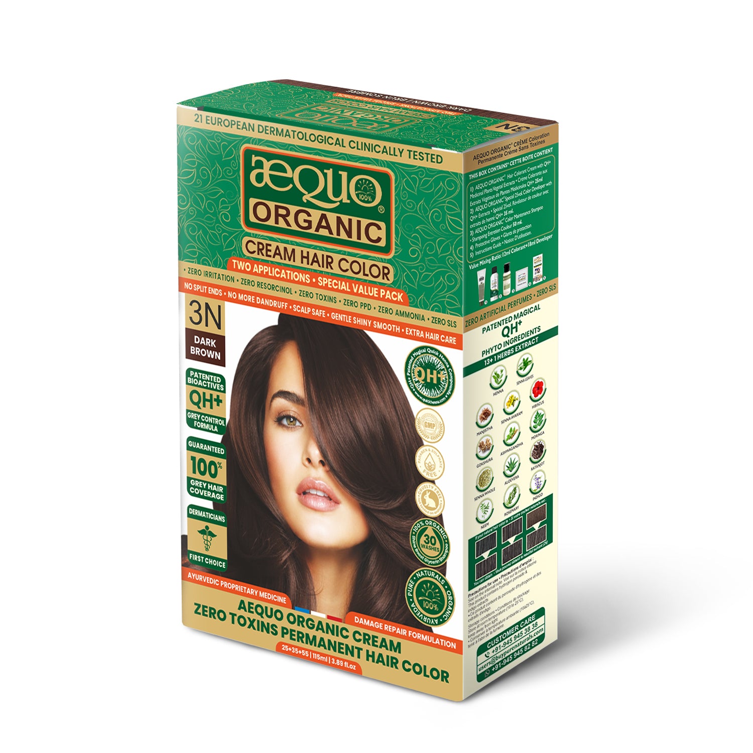 Aequo Organic Cream Hair Color - Dark Brown