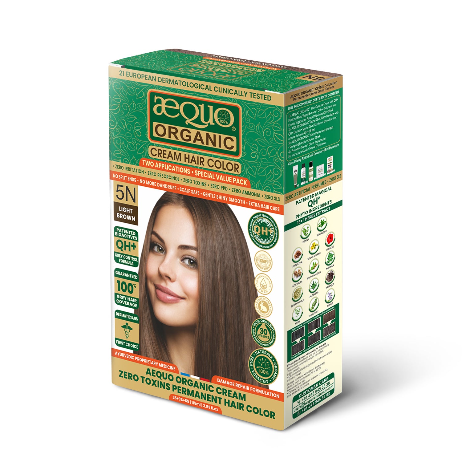 Aequo Organic Cream Hair Color - Light Brown