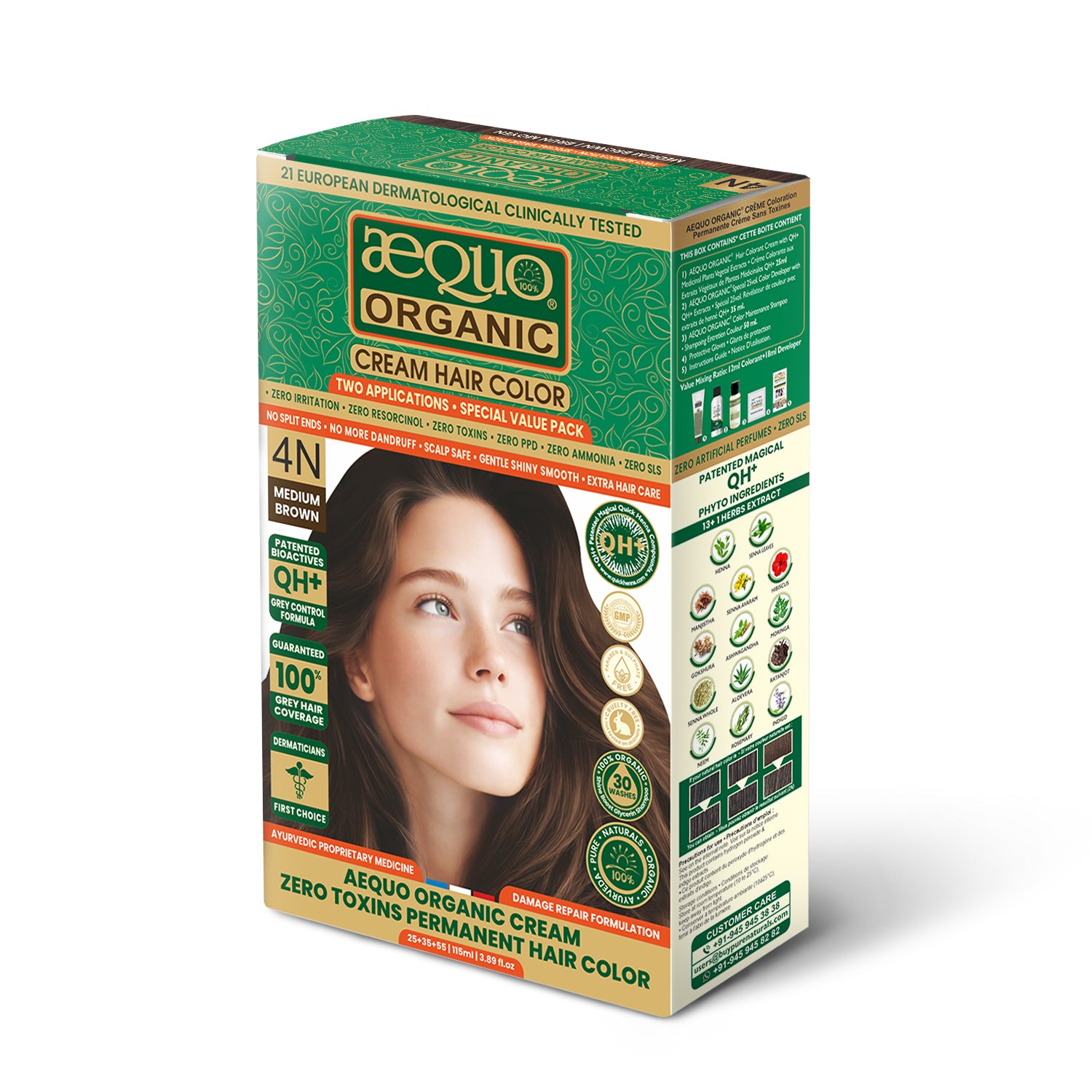 Aequo Organic Cream Hair Color - Medium Brown