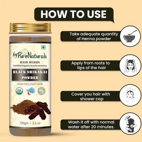 100% Organic Black Shikakai Powder for Hair - 100 Gm  Biopharma, Healing Food to Live Healthy Life - by MFarmacy.com