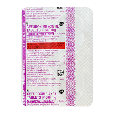 CEFTUM[GLAXO] 500 MG TAB (4 tab)