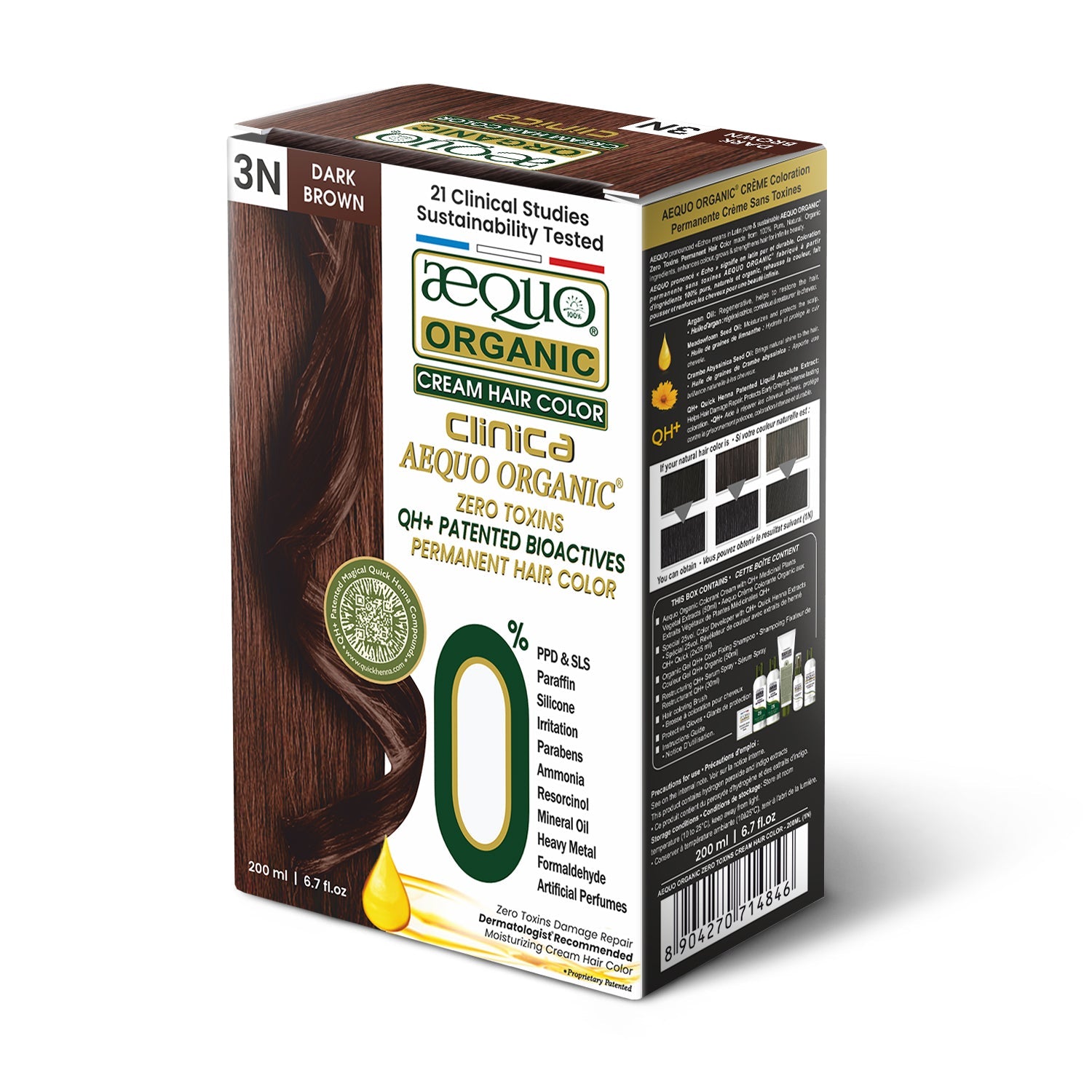 Aequo Organic Zero Toxins Clinica Cream Hair Color- 200ml