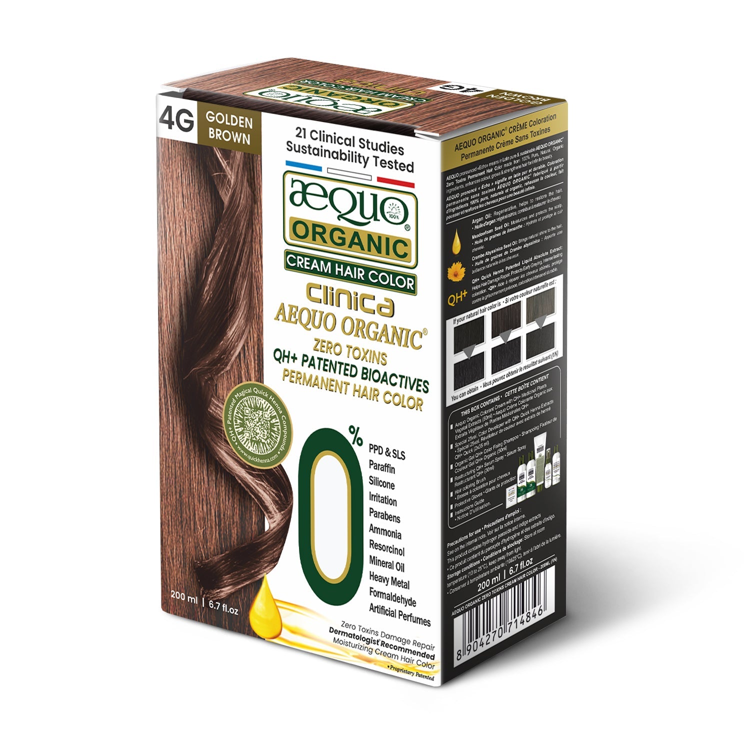 Aequo Organic Zero Toxins Clinica Cream Hair Color- 200ml