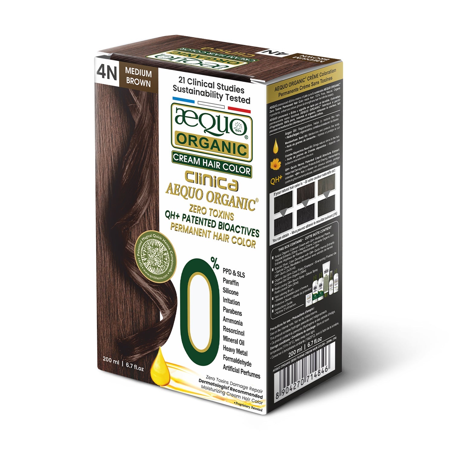 Aequo Organic Zero Toxins Clinica Cream Hair Color- 200ml