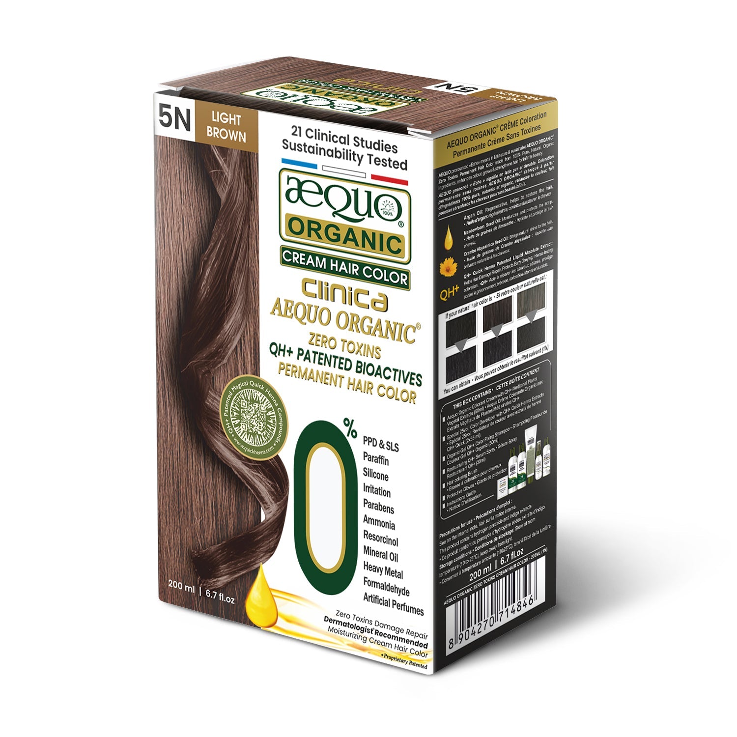 Aequo Organic Zero Toxins Clinica Cream Hair Color- 200ml