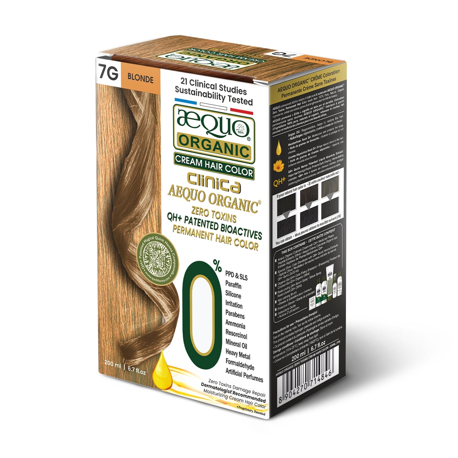 Aequo Organic Zero Toxins Clinica Cream Hair Color- 200ml