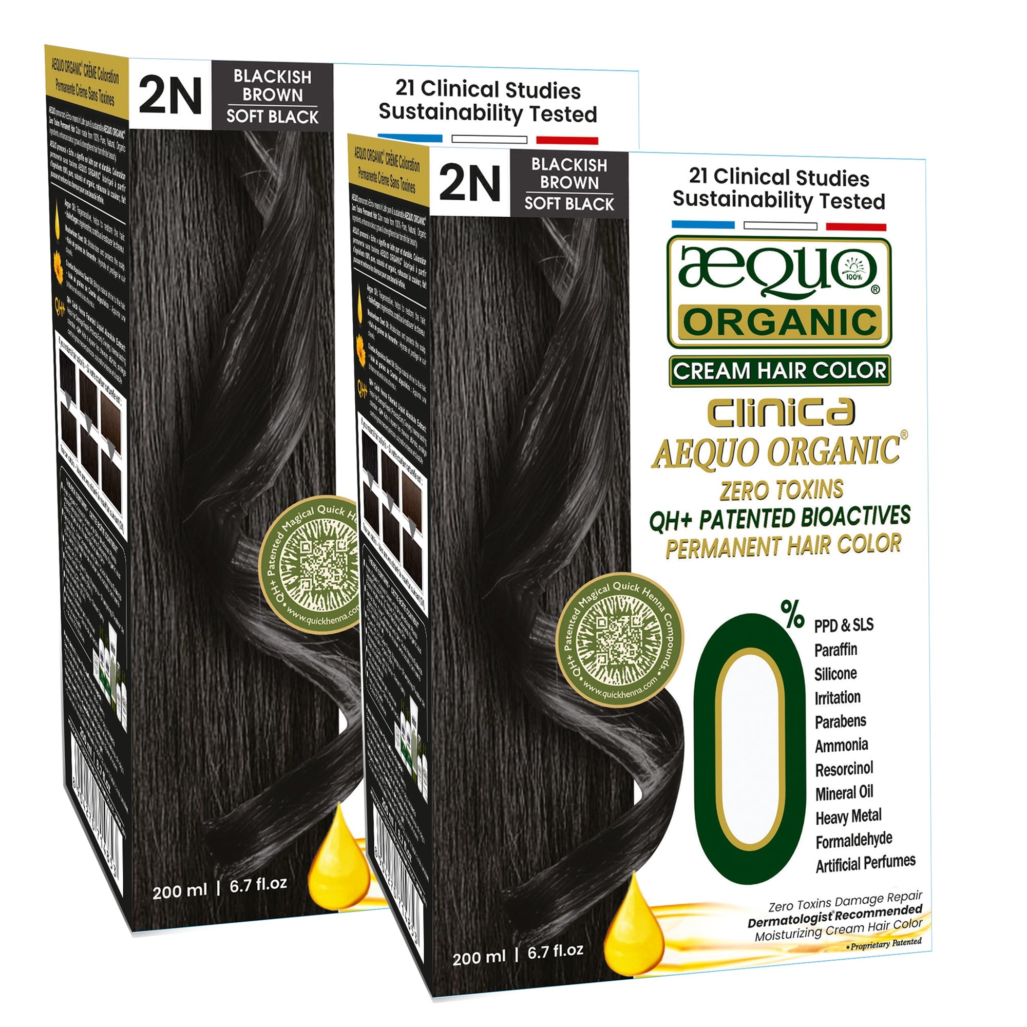 Aequo Organic Zero Toxins Clinica Cream Hair Color- 200ml