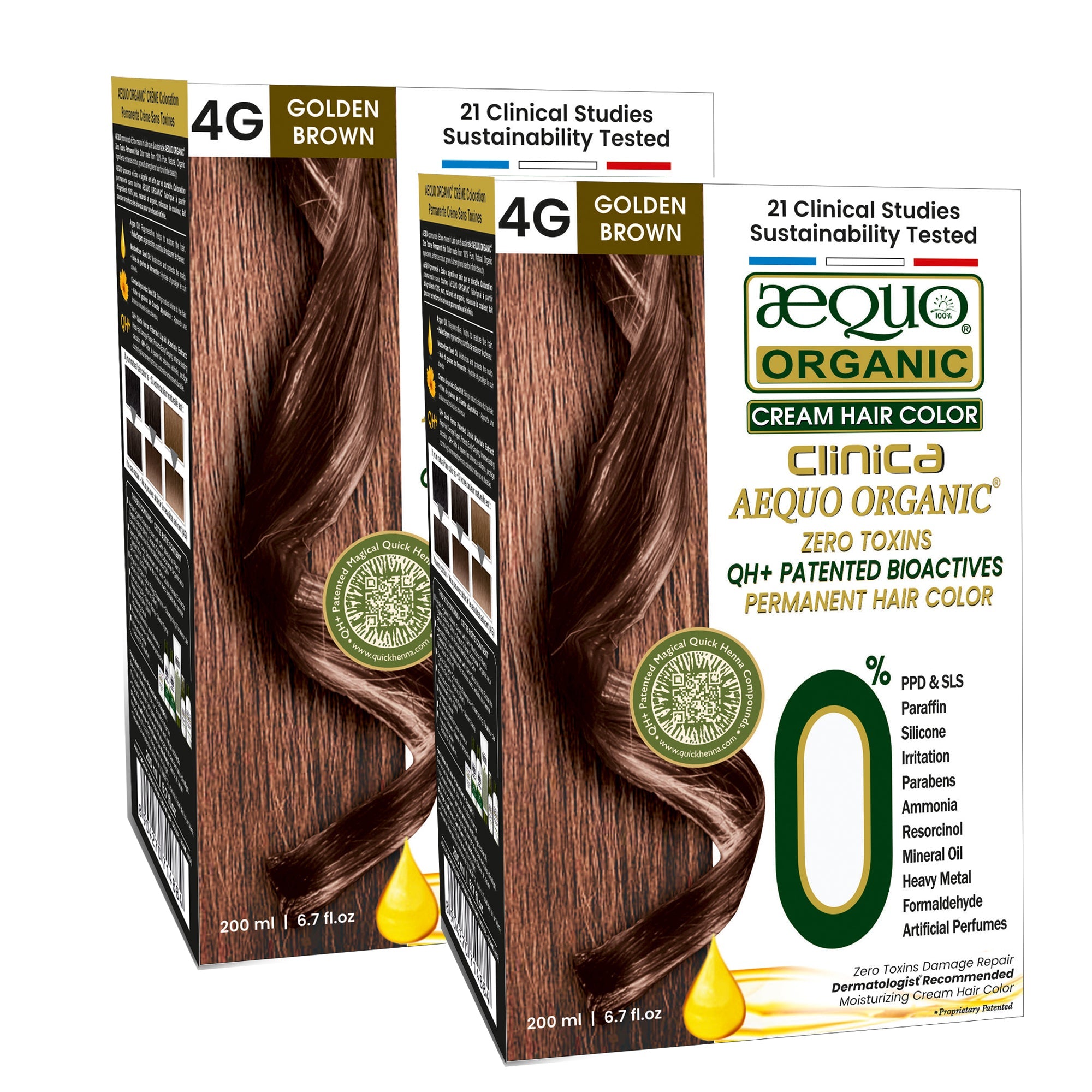 Aequo Organic Zero Toxins Clinica Cream Hair Color- 200ml