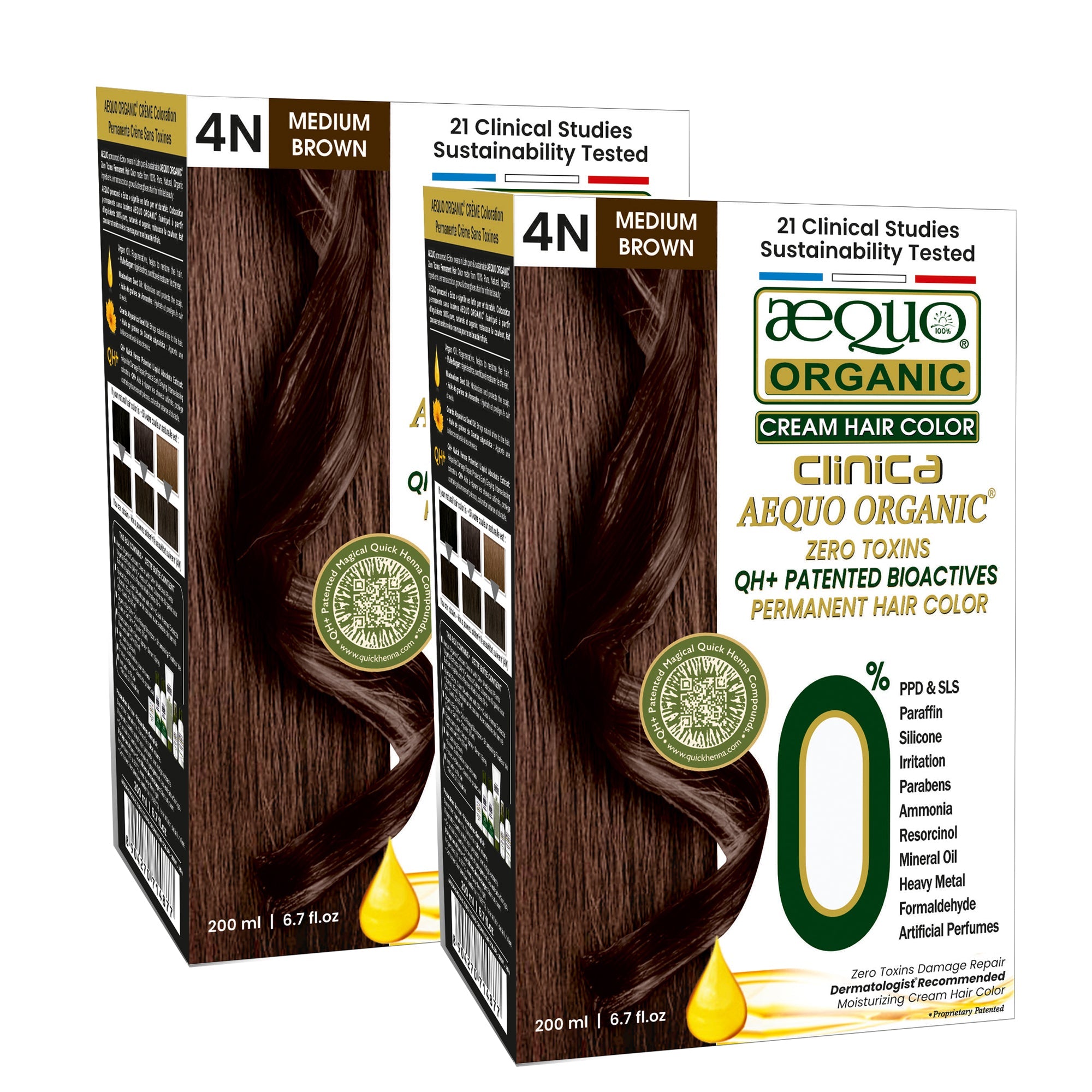 Aequo Organic Zero Toxins Clinica Cream Hair Color- 200ml