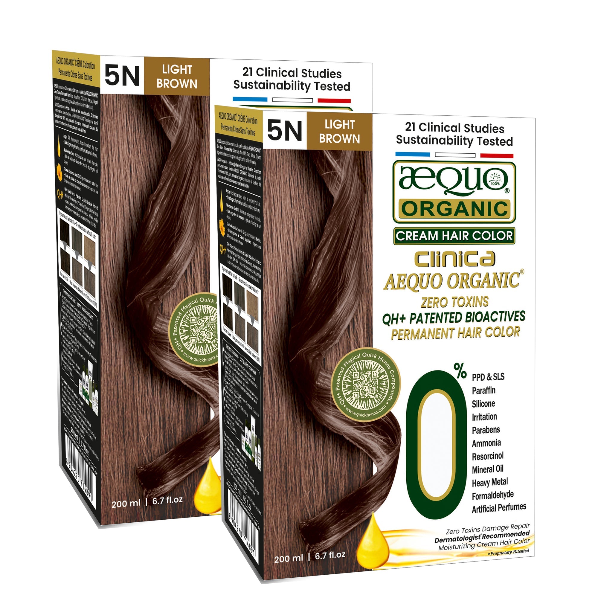 Aequo Organic Zero Toxins Clinica Cream Hair Color- 200ml