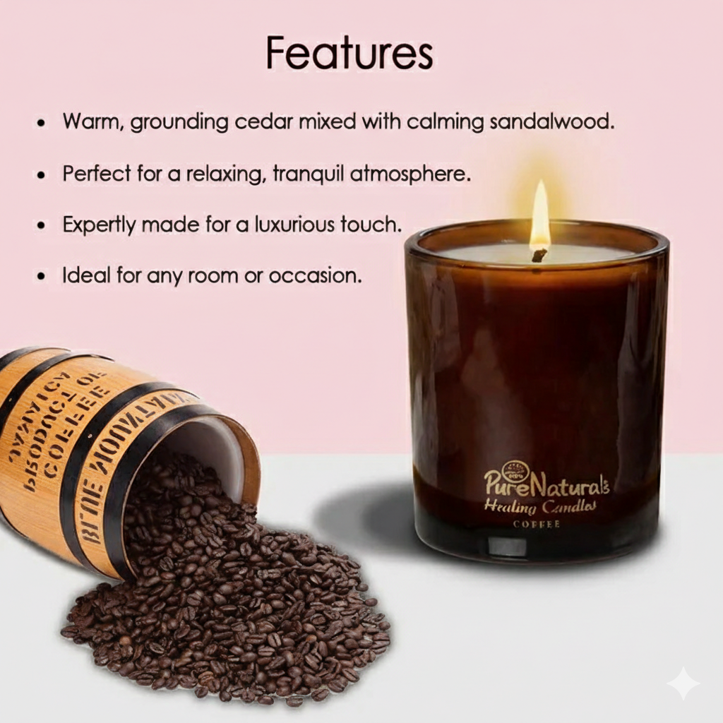 Soy Wax Healing Candle- 210gm Jar- Coffee