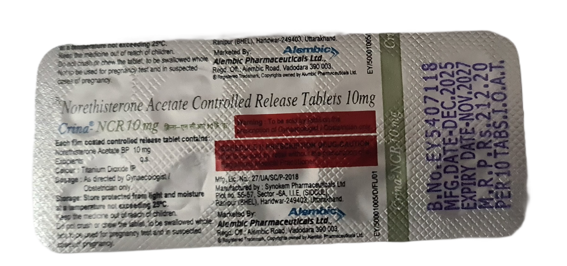 CRINA NCR 10MG 10TAB