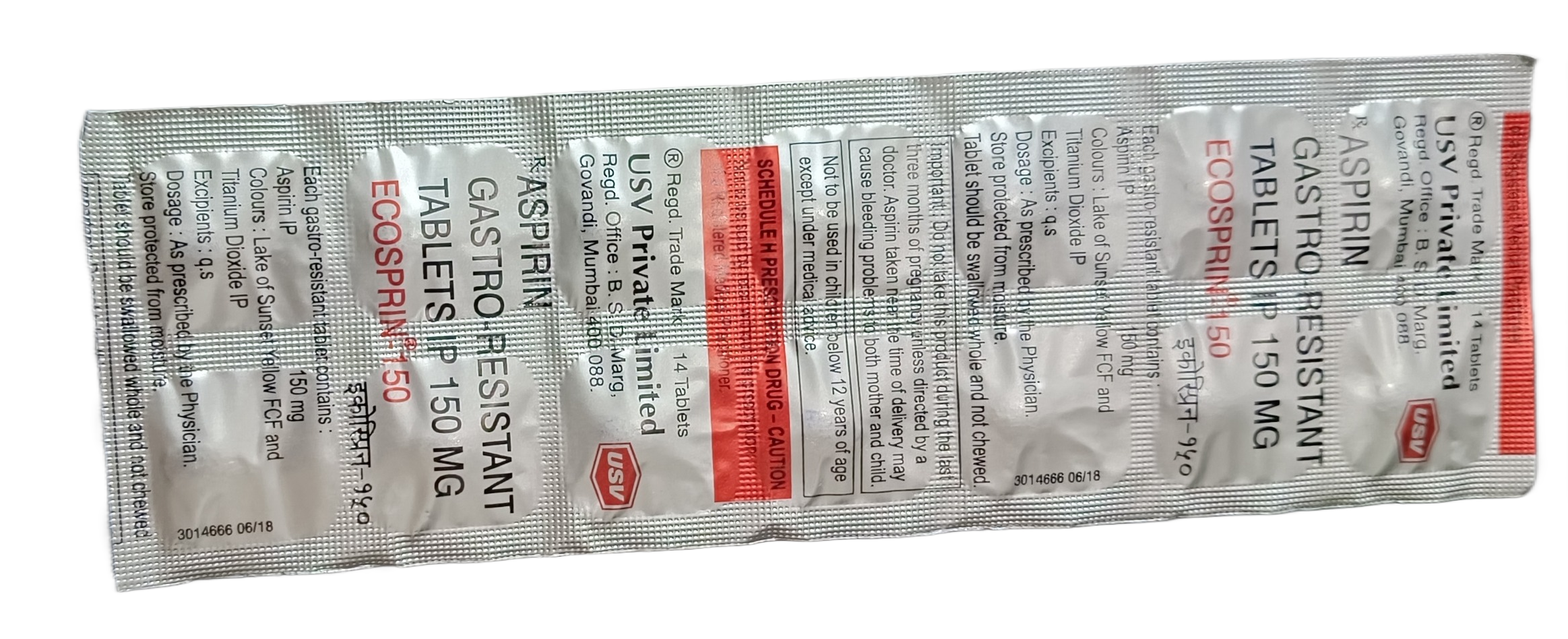 ECOSPRIN 150 MG TAB (14 tab)