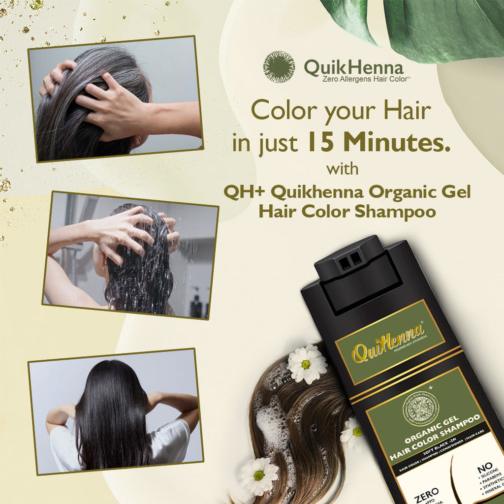 QuikHenna | EVARA | QH+ Organic Gel Hair Colour Shampoo - 200ml  Biopharma, Healing Food to Live Healthy Life - by MFarmacy.com