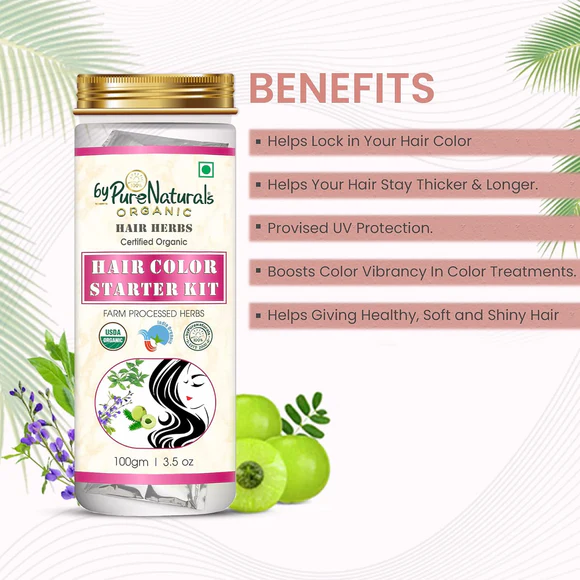100% Organic Hair Coloring Kit - 100 Gm  Biopharma, Healing Food to Live Healthy Life - by MFarmacy.com
