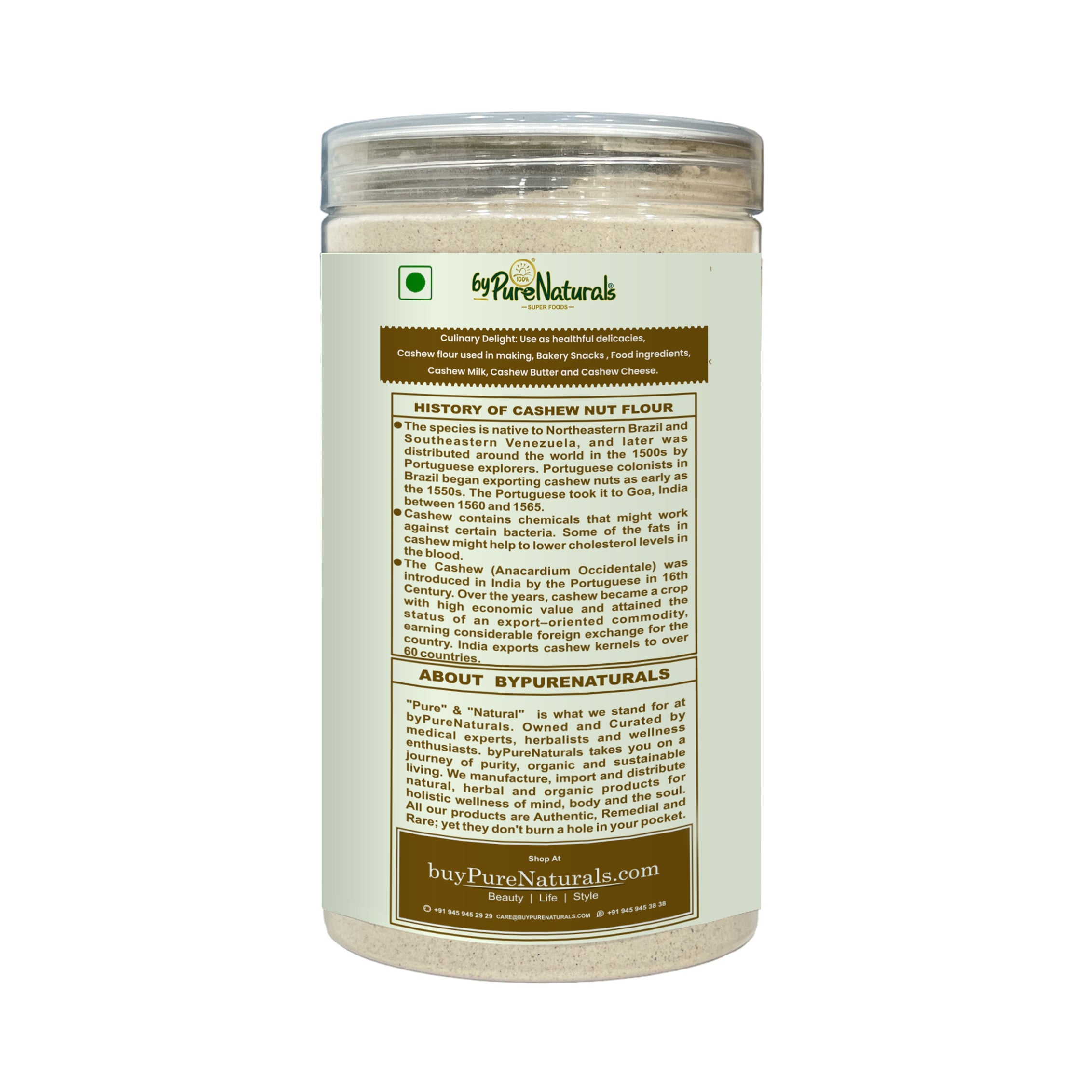 PureNaturals Gluten Free Cashew Flour Kaju Atta