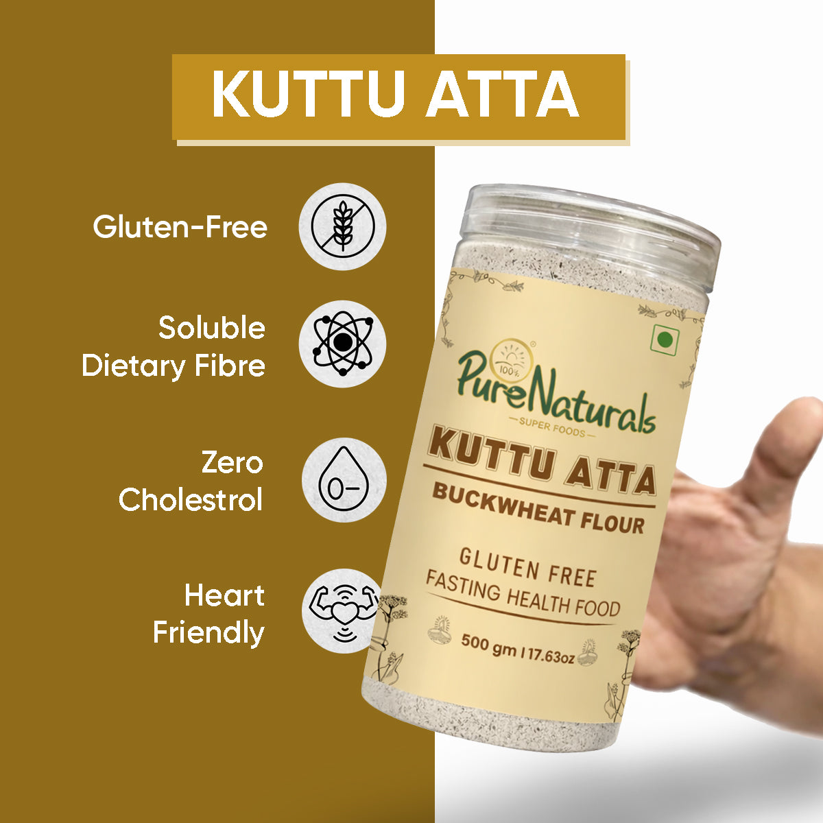 PureNaturals Kuttu - Buckwheat - Vrat Atta